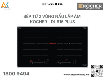 Bếp từ đôi 2 vùng nấu Kocher DI-616 PLUS - Made in Malaysia